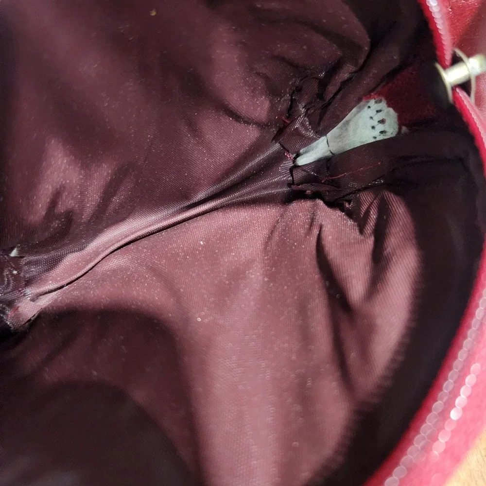 Vintage‎ Red Faux Leather Cosmetic pouches + compact mirror